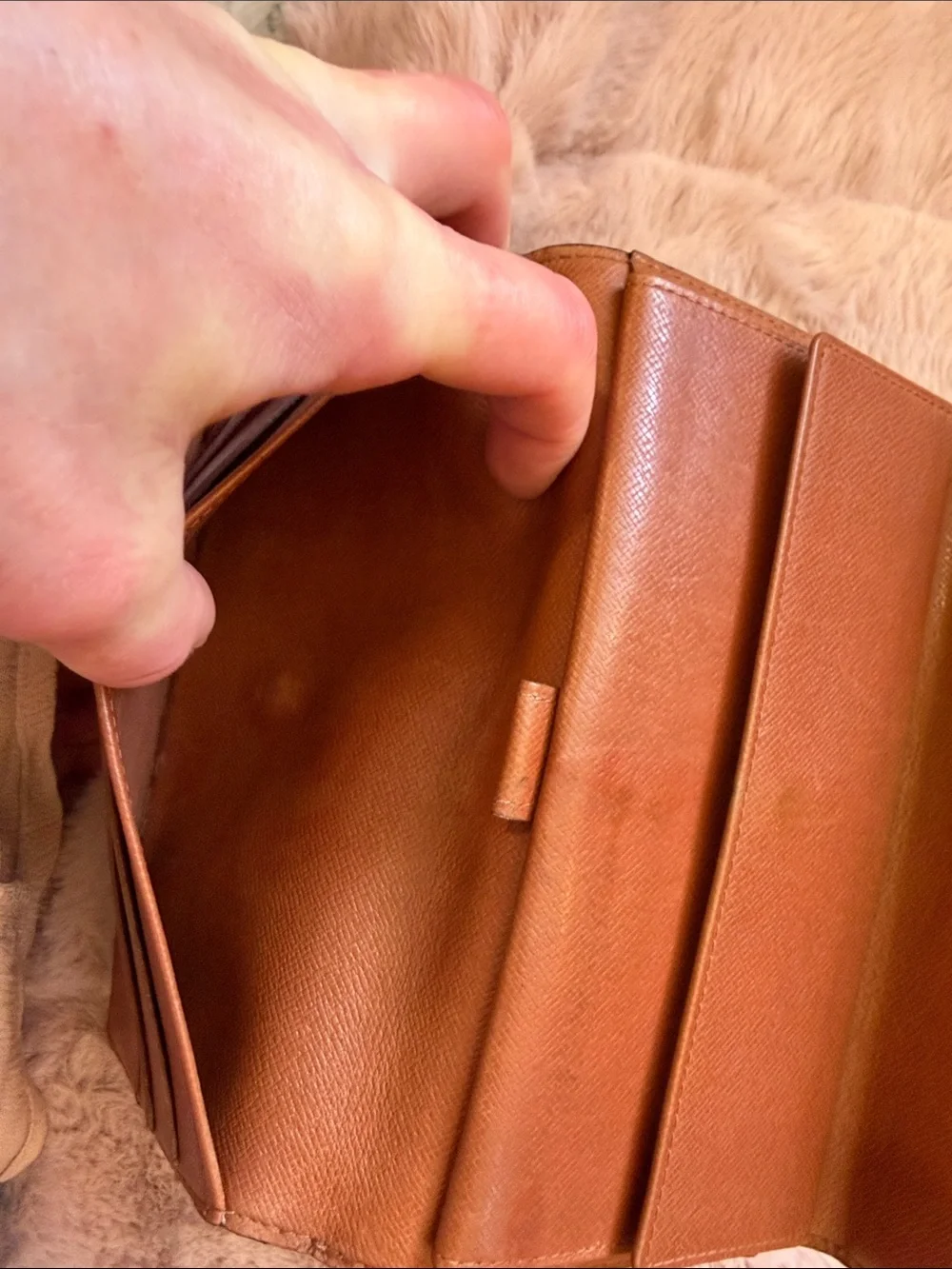 Louis Vuitton Brown Monogram Wallet with Gold Chain